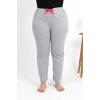 MARSiLYAN- Kadın Pamuklu Büyük Beden Alt Pijama Gri