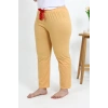 MARSiLYAN- Kadın Pamuklu Büyük Beden Alt Pijama Sarı