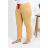 MARSiLYAN- Kadın Pamuklu Büyük Beden Alt Pijama Sarı