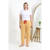 MARSiLYAN- Kadın Pamuklu Büyük Beden Alt Pijama Sarı