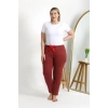 MARSiLYAN- Kadın Pamuklu Büyük Beden Alt Pijama Yavruağzı