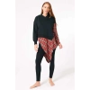 MARSiLYAN- Kadın Pamuklu Ekose Kapüşonlu Uzun Kol Sweatshirt ve Tayt Takım (9748)