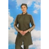 MARSiLYAN- Kadın Pantolonlu Kolu Şeritli Tam Tesettür Mayo Haki