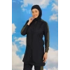 MARSiLYAN- Kadın Pantolonlu Kolu Şeritli Tam Tesettür Mayo Lacivert