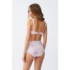 MARSiLYAN- Kadın Pembe Pedli Üst ve Pastel Desenli Yüksek Bel Bikini Takımı
