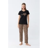 MARSiLYAN- Kadın Penye Kısa Kol Pijama Takım 4128