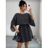 MARSiLYAN- Kadın Puantiyeli örme Krep Mini Elbise (kemersiz)