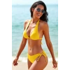 MARSiLYAN- Kadın Sarı Belden, Boyundan Bağlamalı ve Ayarlanabilir Külotlu Üçgen Bikini Mayo Takımı