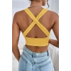 MARSiLYAN- Kadın Sarı Çapraz Sırt Detaylı Şık Crop Top Büstiyer