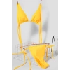 MARSiLYAN- Kadın Sarı Yandan Bağlamalı Tangalı Üçgen Bikini Mayo Takımı