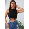 MARSiLYAN- Kadın Siyah Çapraz Bağlamalı Crop Top Büstiyer
