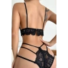MARSiLYAN- Kadın Siyah Dantel Cut-Out Detaylı Şık Sütyen ve Külot Takımı