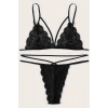 MARSiLYAN- Kadın Siyah Dantel Sütyen Külot Takımı