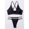 MARSiLYAN- Kadın Siyah File Detaylı Özel Bikini Takımı