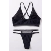 MARSiLYAN- Kadın Siyah File Detaylı Özel Bikini Takımı