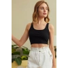 MARSiLYAN- Kadın Siyah Kalın Askılı Crop Top Büstiyer
