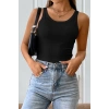 MARSiLYAN- Kadın Siyah Kolsuz Kalın Askılı Uzun Crop Top Bluz & Atlet