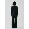 MARSiLYAN- Kadın Siyah Manifest Oversize 2 İplik Eşofman Ev Giyim Takımı