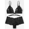 MARSiLYAN- Kadın Siyah Özel Şık Sütyen Külot Takımı