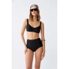 MARSiLYAN- Kadın Siyah Pedli Kare Yaka Yüksek Bel Bikini Takımı