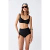 MARSiLYAN- Kadın Siyah Pedli Kare Yaka Yüksek Bel Bikini Takımı