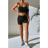 MARSiLYAN- Kadın Siyah Şortlu Kaşkorse Gecelik Takım