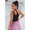 MARSiLYAN- Kadın Siyah Tek Omuz Cut Out Detaylı Crop Top Bluz