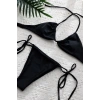 MARSiLYAN- Kadın Siyah Yandan Bağlamalı Tangalı Üçgen Bikini Mayo Takımı