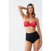 MARSiLYAN- Kadın Straplez Kırmızı Yüksek Bel Bikini Takımı