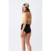 MARSiLYAN- Kadın Straplez Sarı Yüksek Bel Bikini Takımı