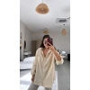 MARSiLYAN- Kadın Tek Cepli Over Size Ketem Gömlek