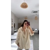 MARSiLYAN- Kadın Tek Cepli Over Size Ketem Gömlek