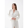 MARSiLYAN- Kadın Uzun Ekru Penye Sabahlık