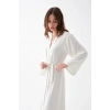 MARSiLYAN- Kadın Uzun Ekru Penye Sabahlık