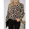 MARSiLYAN- Kadın Uzun Kollu Arkadan Fiyonk Detaylı Leopar Desenli Süprem Bluz