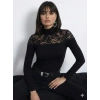 MARSiLYAN- Kadın Uzun Kollu Balıkçı Yaka Dantelli Kaşkorse Bluz