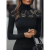 MARSiLYAN- Kadın Uzun Kollu Balıkçı Yaka Dantelli Kaşkorse Bluz