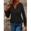 MARSiLYAN- Kadın Uzun Kollu Cepli V Yakalı Viskon Iki Iplik Bluz