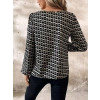 MARSiLYAN- Kadın Uzun Kollu Damla Detaylı Yaka Desenli Süprem Bluz