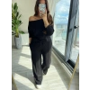 MARSiLYAN- Kadın Uzun Kollu Tek Omuzdan Açık Modal Bluz Ve Pantolon Ikili Takım