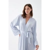 MARSiLYAN- Kadın Uzun Mavi Penye Sabahlık