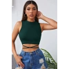 MARSiLYAN- Kadın Yeşil Çapraz Bağlamalı Crop Top Büstiyer