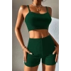 MARSiLYAN- Kadın Yeşil Şortlu Kaşkorse Gecelik Takım