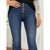 MARSiLYAN- Kadın Yüksek Bel önden Düğmeli Cep Detay Ispanyol Paça Denim Pantolon