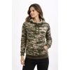MARSiLYAN- Kamuflaj Desenli 2 İplik 4 Mevsim Kapüşonlu Kanguru Cepli Hoodie Sweatshirt - Kamuflaj