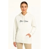MARSiLYAN- Kapşonlu Sweatshirt – Oversize Üç İplik Şardonlu Hoodie, “Other Lives” Ön - Arka Baskılı, Kanguru Cepli, Kışlık Rahat Günlük Stil - Beyaz