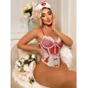 MARSiLYAN- Kırmızı Fantezi Body Hemşire Kostümü