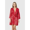 MARSiLYAN-  Kırmızı Kısa Saten Sabahlık