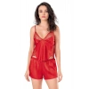 MARSiLYAN-  Kırmızı Saten Babydoll Şort Takımı