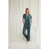MARSiLYAN- Kısa Kollu V Yakalı Dantelli Pijama Takımı